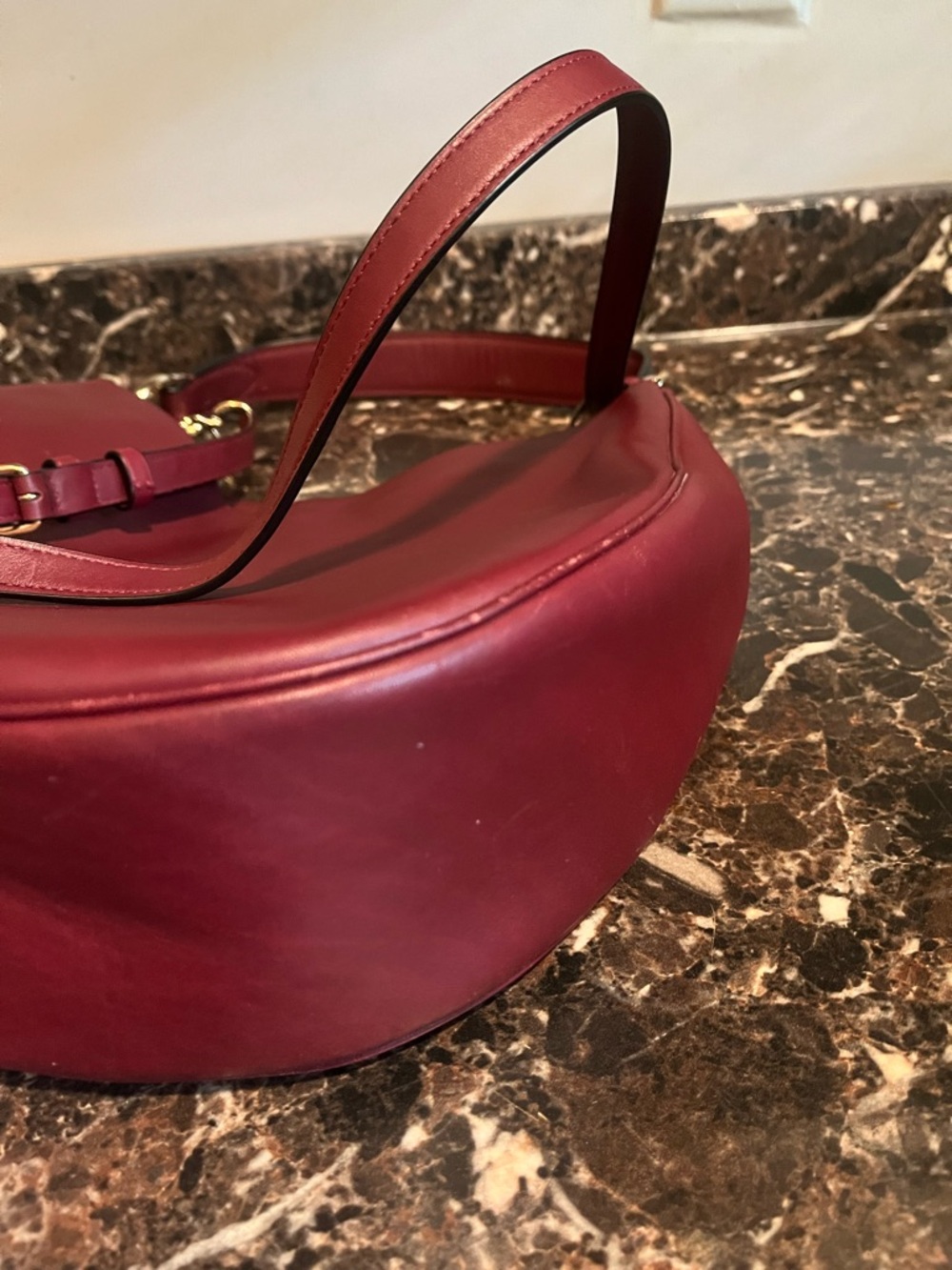Coach Leather Shoulder Hobo Bag in Deep Wine - Picture 5 of 12